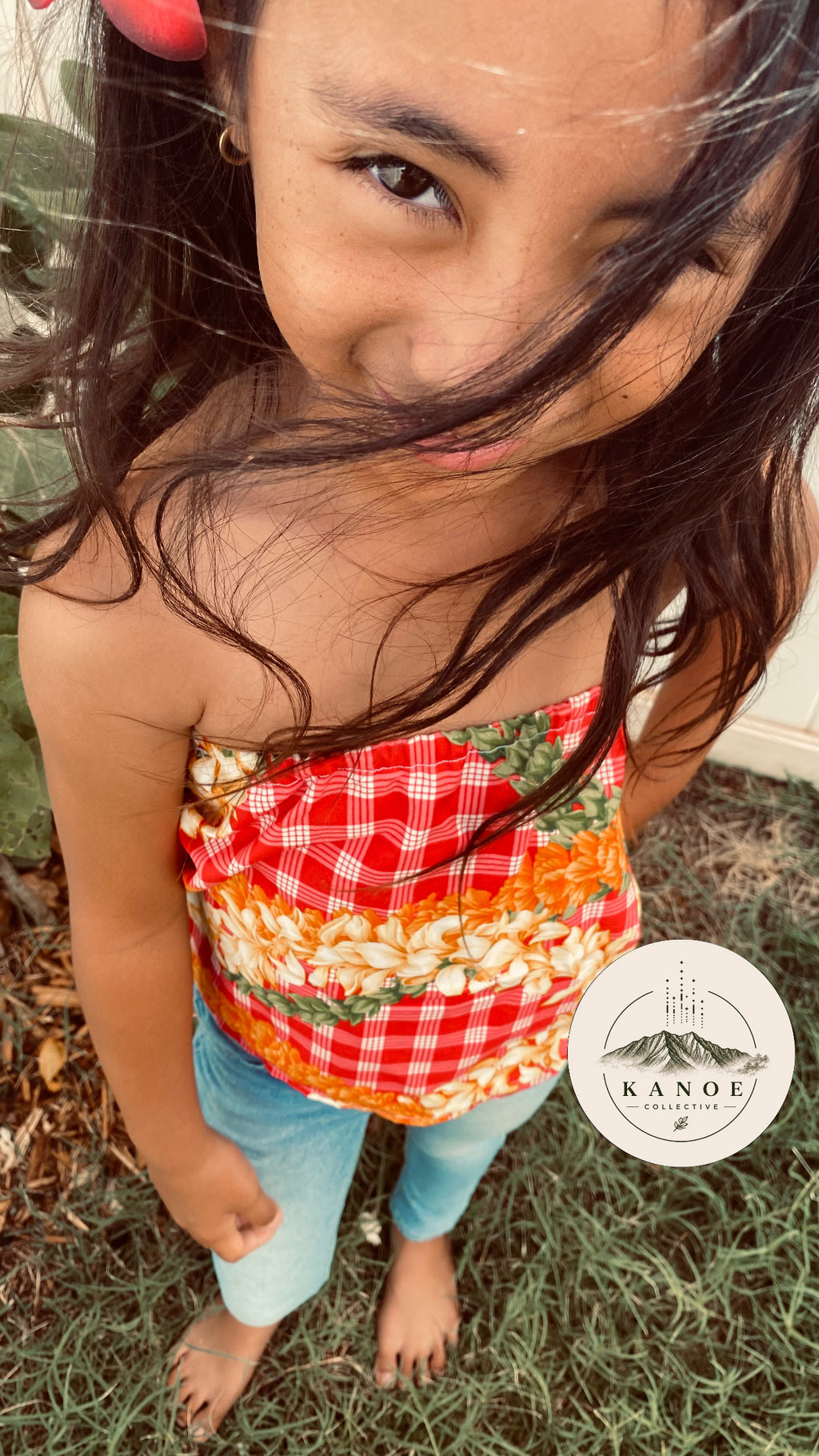 Keiki Tube Top : Red Palaka