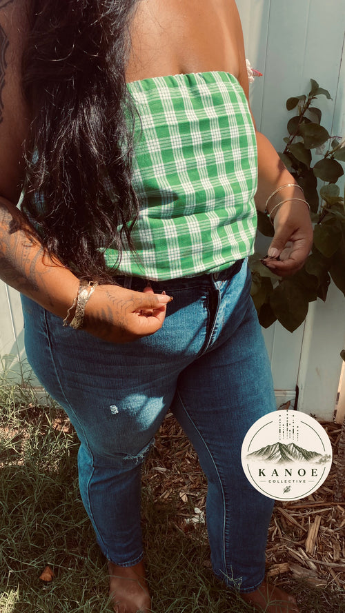 Green Palaka Tube Top (Size L)